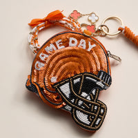Game Day Beaded Helmet Keychain Pouch – Team Colors