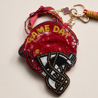 Game Day Beaded Helmet Keychain Pouch – Team Colors
