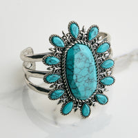 Vintage Turquoise Cuff Bracelet – Boho Western Jewelry