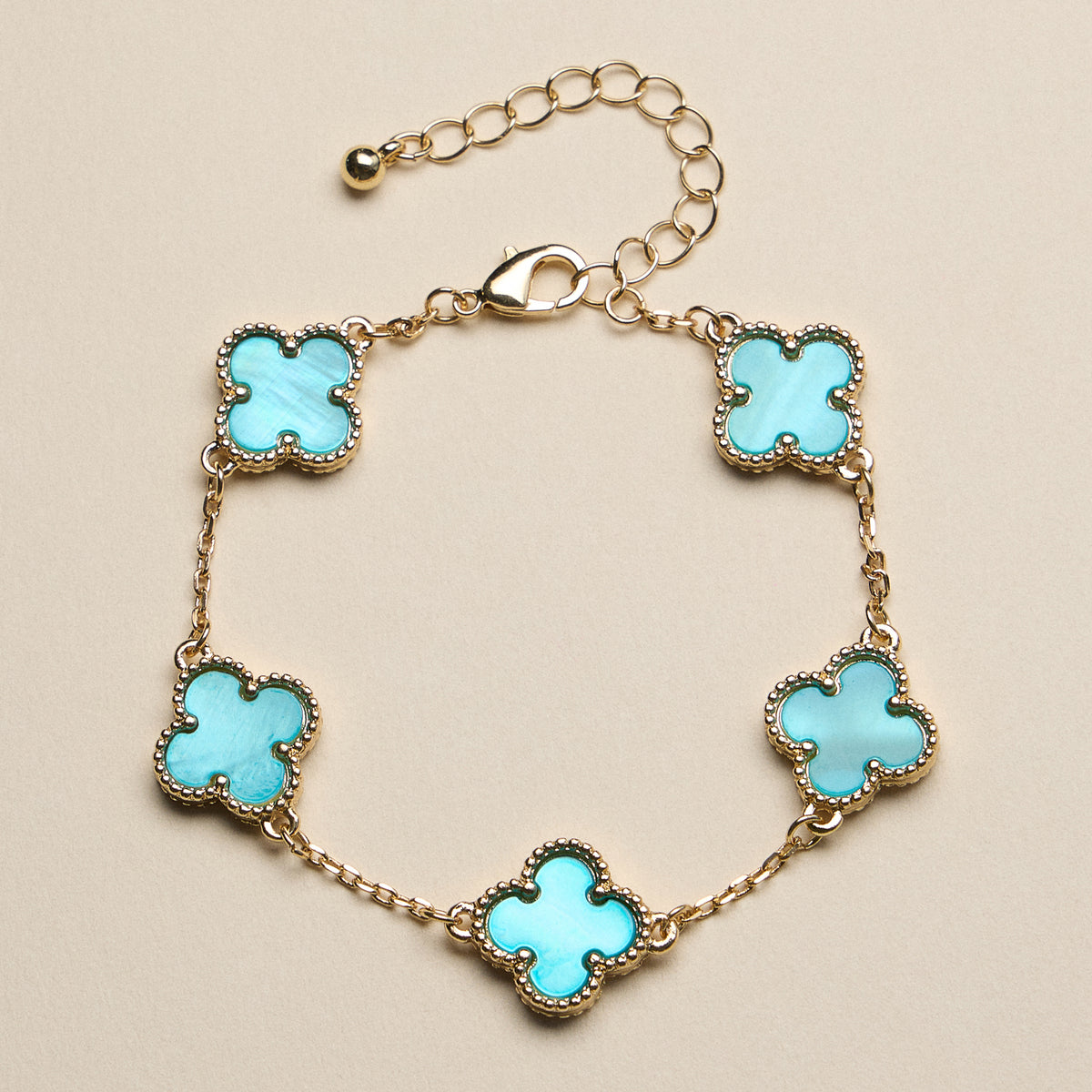 Colorful Shell Charm Bracelet with Gold Detailing