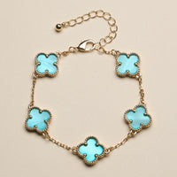 Colorful Shell Charm Bracelet with Gold Detailing