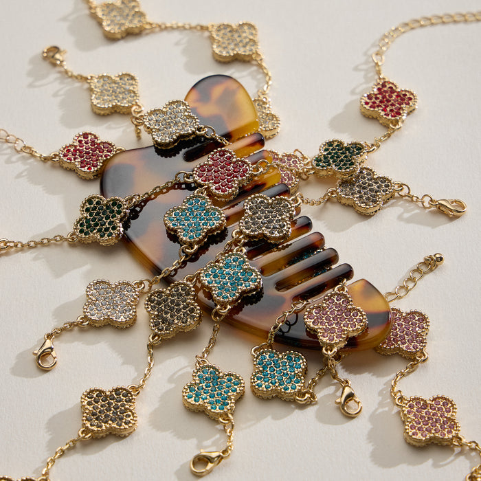 Colorful Shell Charm Bracelet with Gold Detailing