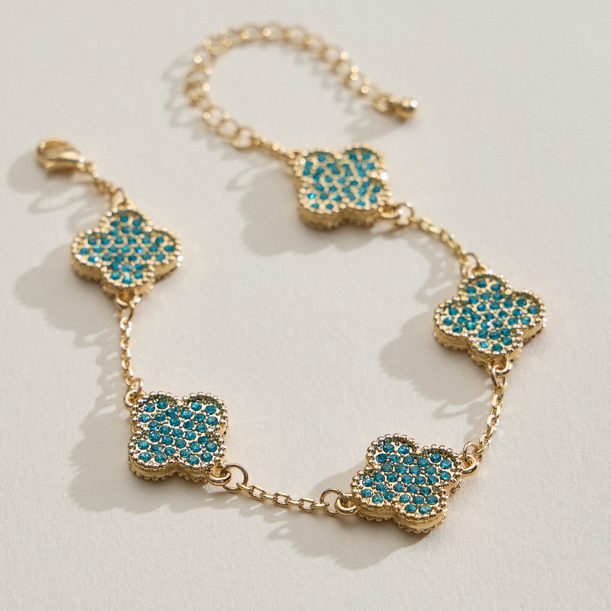 Colorful Shell Charm Bracelet with Gold Detailing
