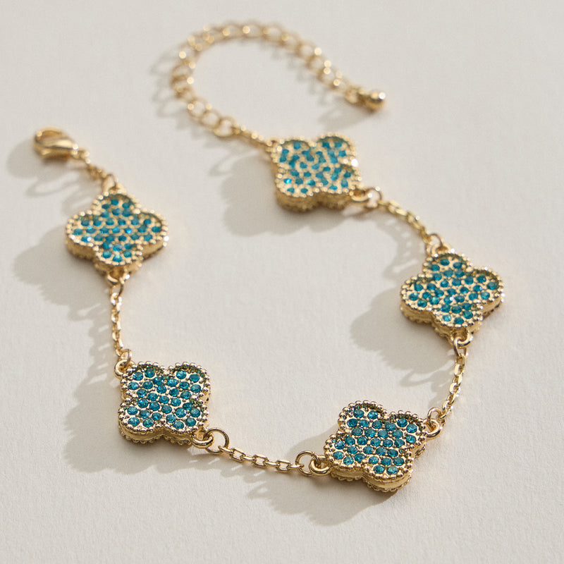 Colorful Shell Charm Bracelet with Gold Detailing