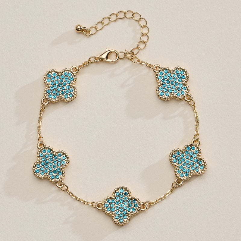 Colorful Shell Charm Bracelet with Gold Detailing