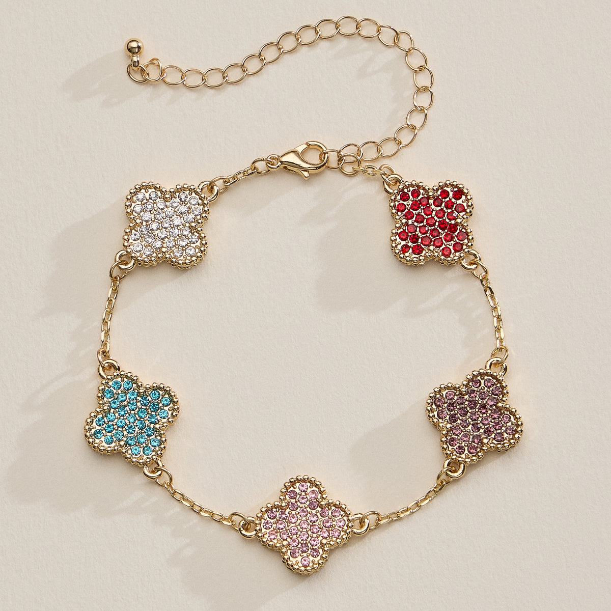 Colorful Shell Charm Bracelet with Gold Detailing