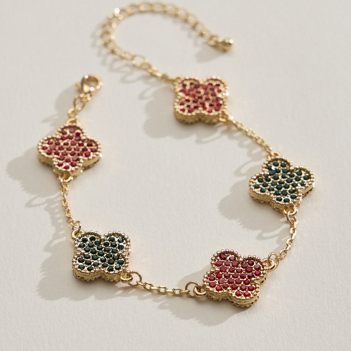 Colorful Shell Charm Bracelet with Gold Detailing