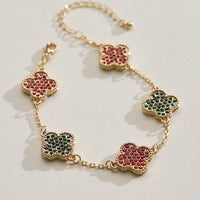 Colorful Shell Charm Bracelet with Gold Detailing
