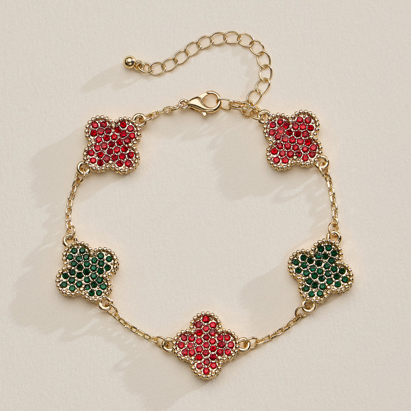 Colorful Shell Charm Bracelet with Gold Detailing