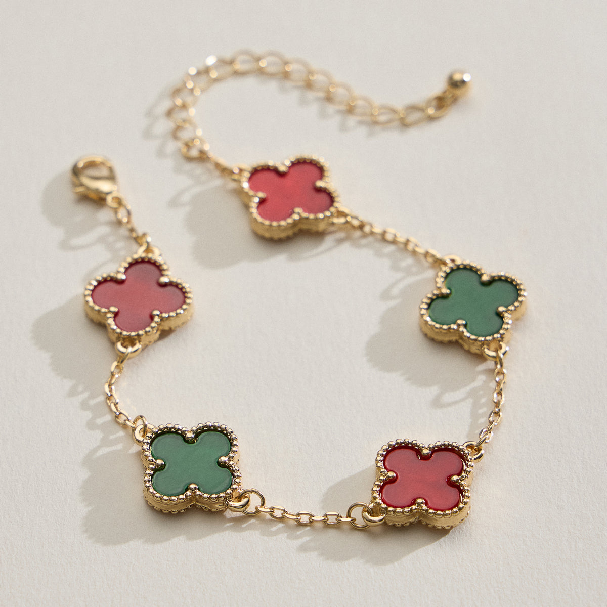 Colorful Shell Charm Bracelet with Gold Detailing
