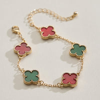 Colorful Shell Charm Bracelet with Gold Detailing