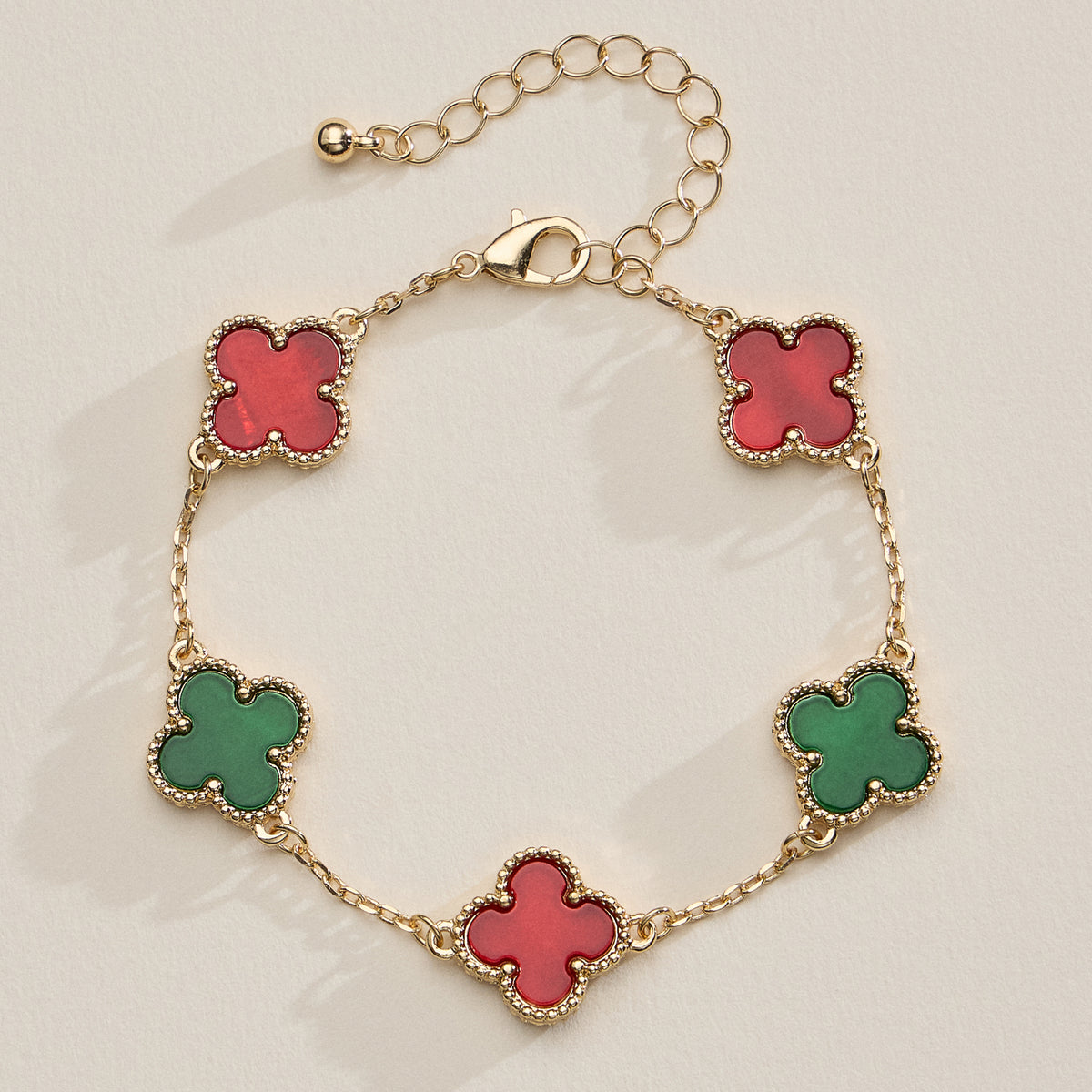 Colorful Shell Charm Bracelet with Gold Detailing