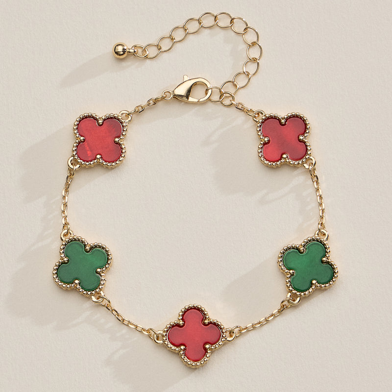 Colorful Shell Charm Bracelet with Gold Detailing