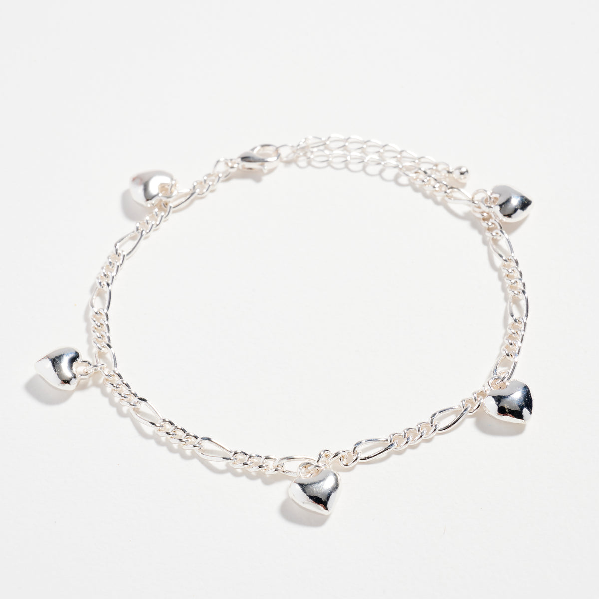 Gold Dipped Layered Heart Charm and Beaded Chain Bracelet Set – Toggle and Link Chain Design