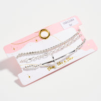 Triple Layer Chain & Gold-Dipped Bracelet with Cross Pendant