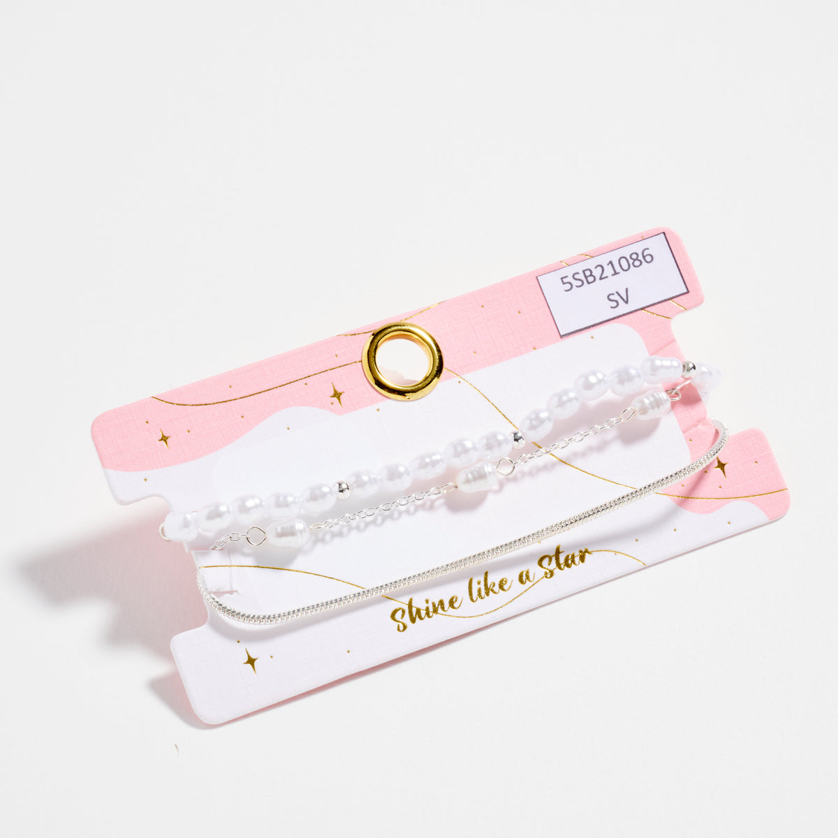 Pearl Bracelet Set – 3-Layered Bracelet Pack (Gold-Dipped & Silver Options)