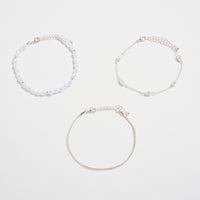 Pearl Bracelet Set – 3-Layered Bracelet Pack (Gold-Dipped & Silver Options)