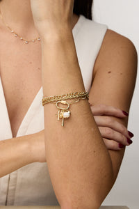 3-Piece Layered Chain Bracelet Set – Cross, Heart & Pearl Charms