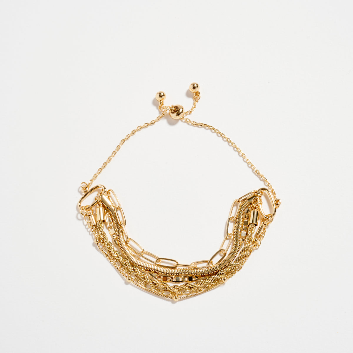 Multi-Layer Chain Bracelet Set – Adjustable Mixed Chain Styles