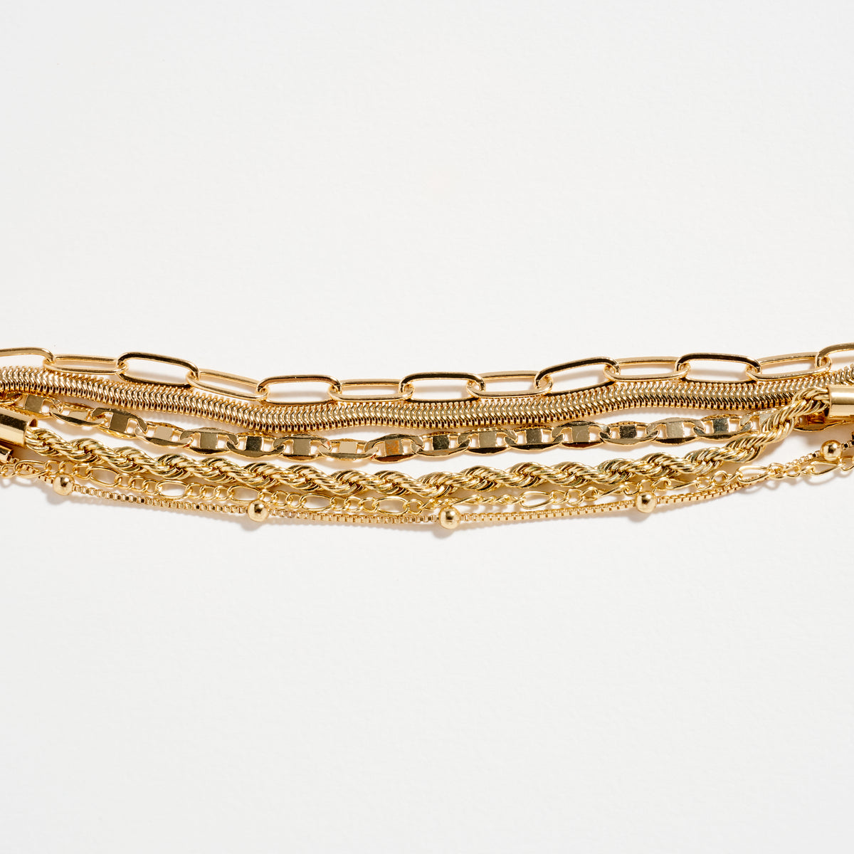 Multi-Layer Chain Bracelet Set – Adjustable Mixed Chain Styles