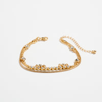 Gold-dipped Layered Crystal Bracelet Set – Multi-Chain Adjustable Dainty Bracelets