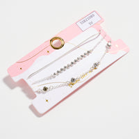 Gold-dipped Layered Crystal Bracelet Set – Multi-Chain Adjustable Dainty Bracelets