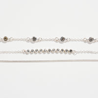 Gold-dipped Layered Crystal Bracelet Set – Multi-Chain Adjustable Dainty Bracelets