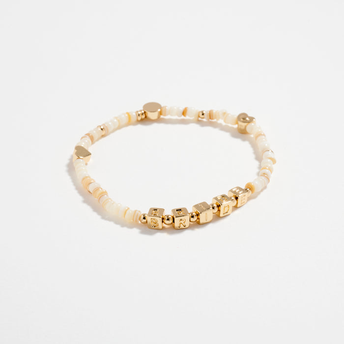 Pastel Beaded BRIDE Stretch Bracelet | Bridal Friendship Bracelet