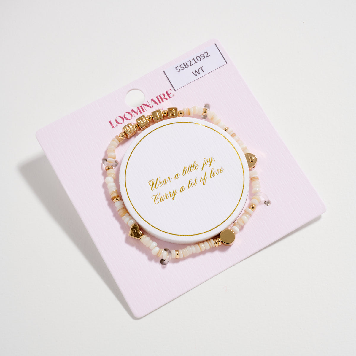 Gold Dipped Beaded Stretch Bracelet with Gold Accents