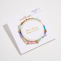 Gold Dipped Beaded Stretch Bracelet with “FAITH” Letter Charms