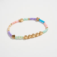 Gold Dipped Beaded Stretch Bracelet with “FAITH” Letter Charms