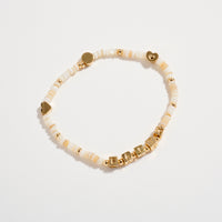 Gold Dipped Beaded Stretch Bracelet with “FAITH” Letter Charms