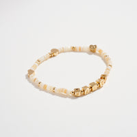 Gold Dipped Beaded Stretch Bracelet with “FAITH” Letter Charms