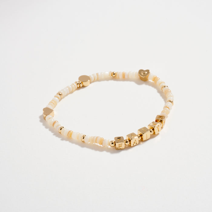 Faith Beaded Stretch Bracelet | Christian Charm Bracelet
