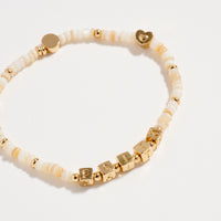 Gold Dipped Beaded Stretch Bracelet with “FAITH” Letter Charms
