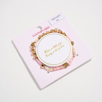 Gold Dipped Beaded “Best Teacher” Bracelet with Gold Letter Cubes & Heart Accents – Appreciation Stretch Bracelet