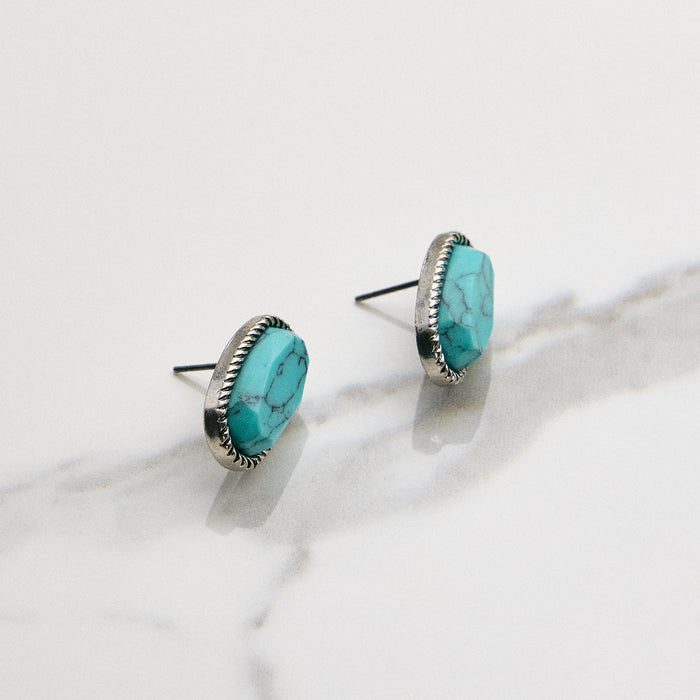 Turquoise Oval Stud Earrings