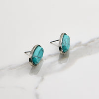 Turquoise Oval Stud Earrings