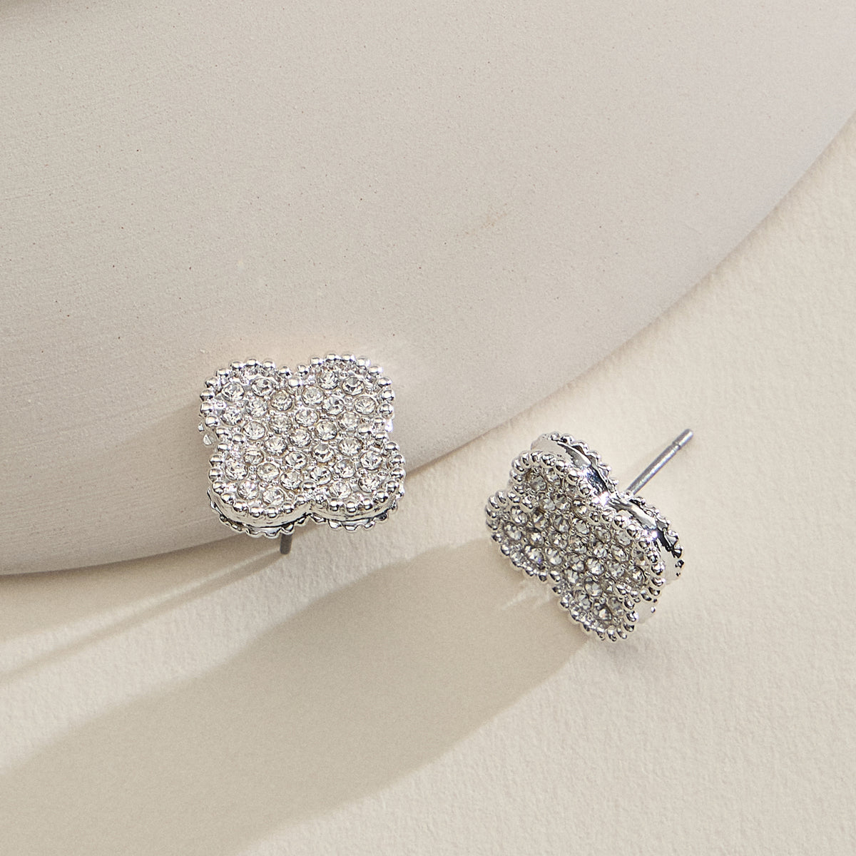 Elegant Pavé Crystal Stud Earrings