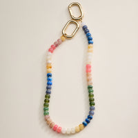 Colorful Beaded Bag Charm with Gold Clasp Trendy Accessory