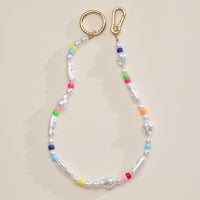 Freshwater Pearl Keychain with Neon Beads