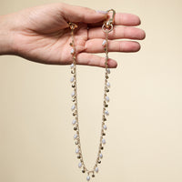 Elegant Gold Chain Bag Strap with Pearl Accents Chic Handbag Accessory