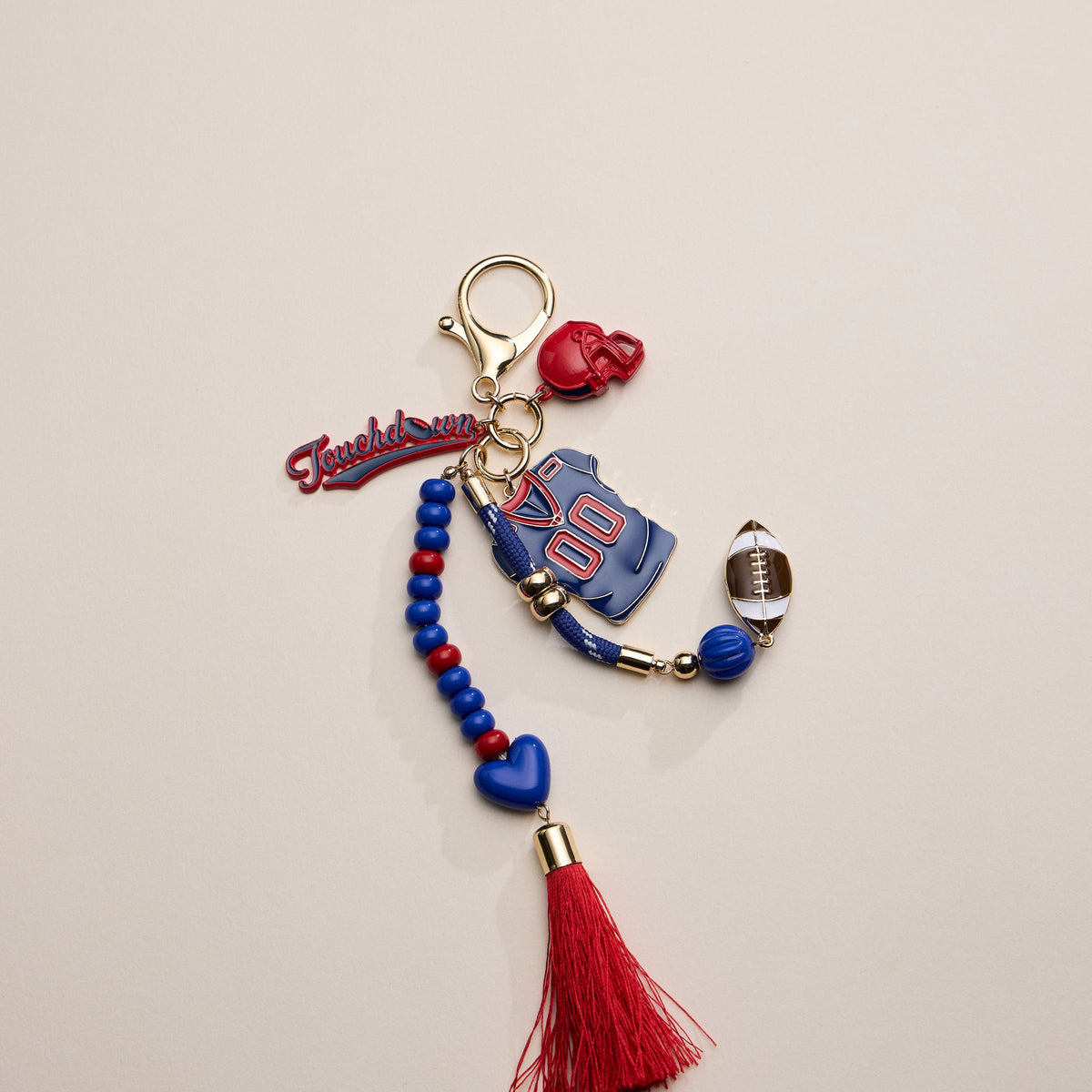 NFL Team Keychain – Football Jersey, Helmet, Touchdown Charm & Tassel Bag Accessory