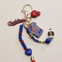 NFL Team Keychain – Football Jersey, Helmet, Touchdown Charm & Tassel Bag Accessory
