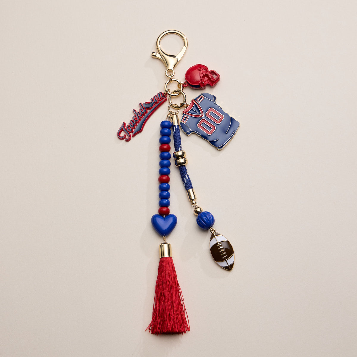NFL Team Keychain – Football Jersey, Helmet, Touchdown Charm & Tassel Bag Accessory