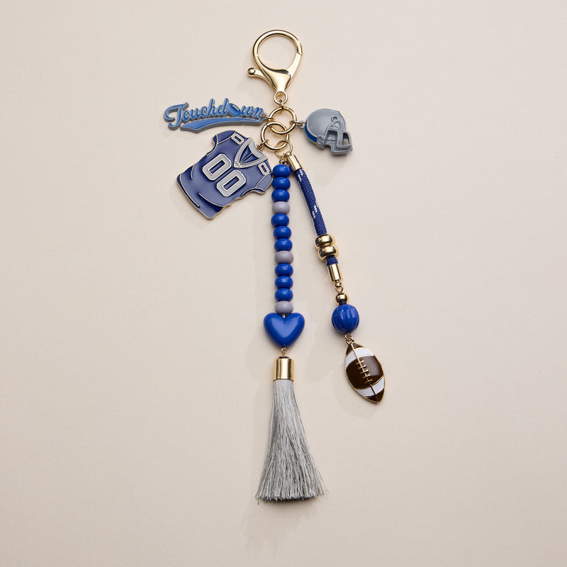 NFL Team Keychain – Football Jersey, Helmet, Touchdown Charm & Tassel Bag Accessory