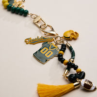 NFL Team Keychain – Football Jersey, Helmet, Touchdown Charm & Tassel Bag Accessory