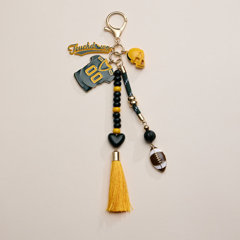 NFL Team Keychain – Football Jersey, Helmet, Touchdown Charm & Tassel Bag Accessory