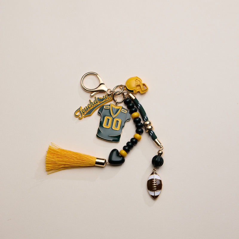 NFL Team Keychain – Football Jersey, Helmet, Touchdown Charm & Tassel Bag Accessory