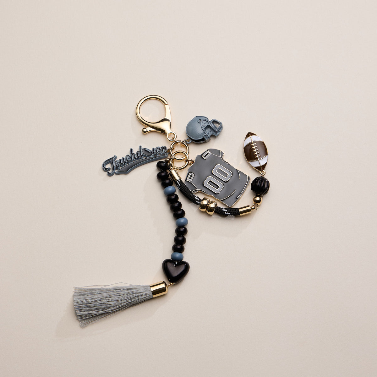 NFL Team Keychain – Football Jersey, Helmet, Touchdown Charm & Tassel Bag Accessory